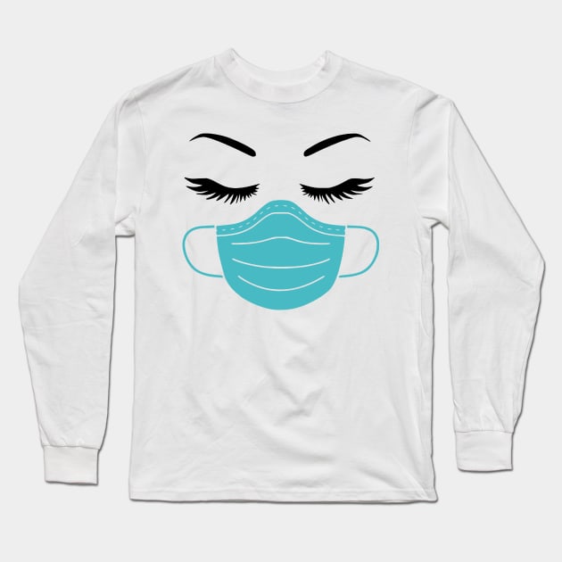 Mask Lashes Brows - A Nurse Long Sleeve T-Shirt by AKSA shop